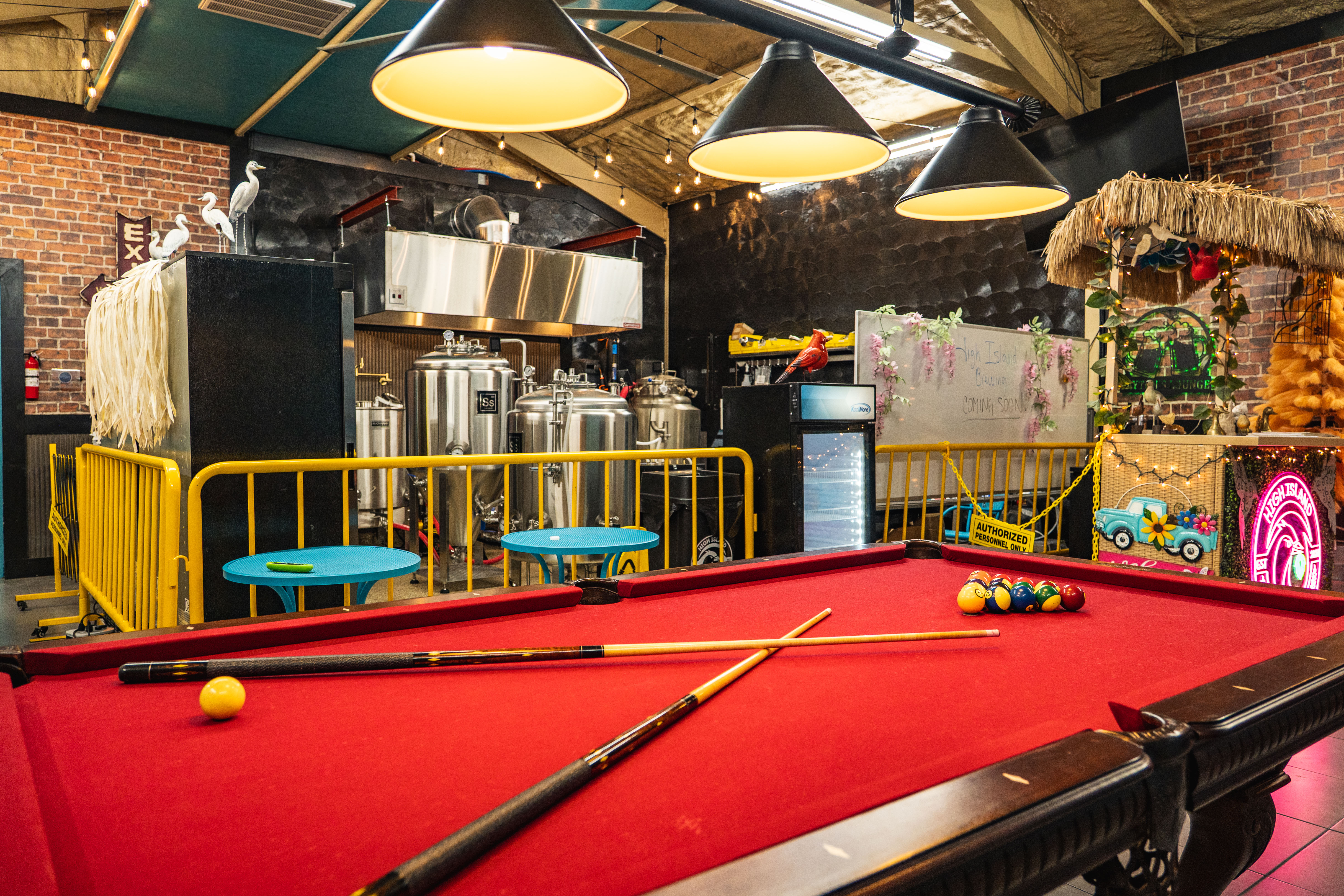 Pool table brewery photo